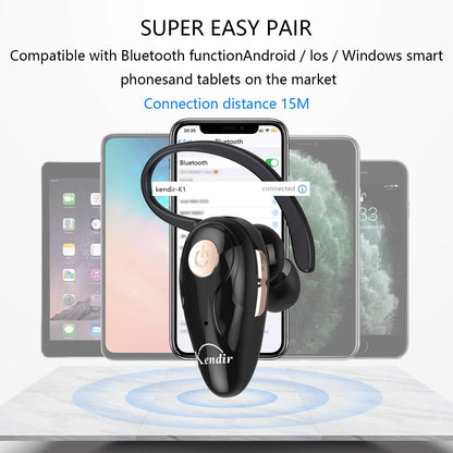 Bluetooth Headset, V5.0 Ultralight Wireless Headphone Cell Phone Earpiece with Mic Headsetcase,Volume Control, Handsfree Earbud,Compatible with Android/iPhone/Smartphones/Laptop