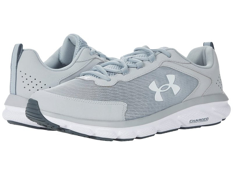 Under Armour Men's Charged Assert 9 Running Shoe, Mod Gray (101)/White, 10.5 X-Wide US