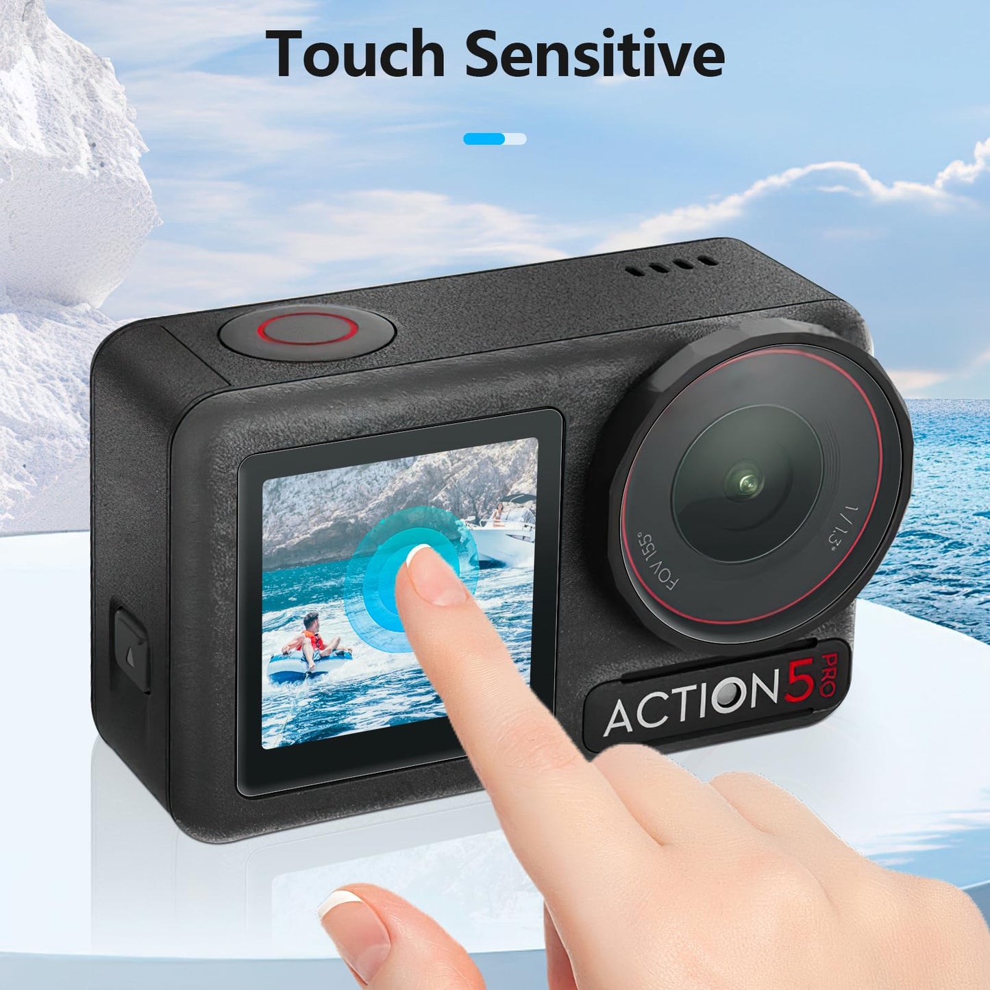 AMAZEAR Lens Screen Protector for DJI Osmo Action 5 Pro (2 Sets), Action5 Pro Accessories Tempered Glass Protector OLED Display, Ultra HD, 9H, Scratch Resistant, Bubble-Free(TGP)