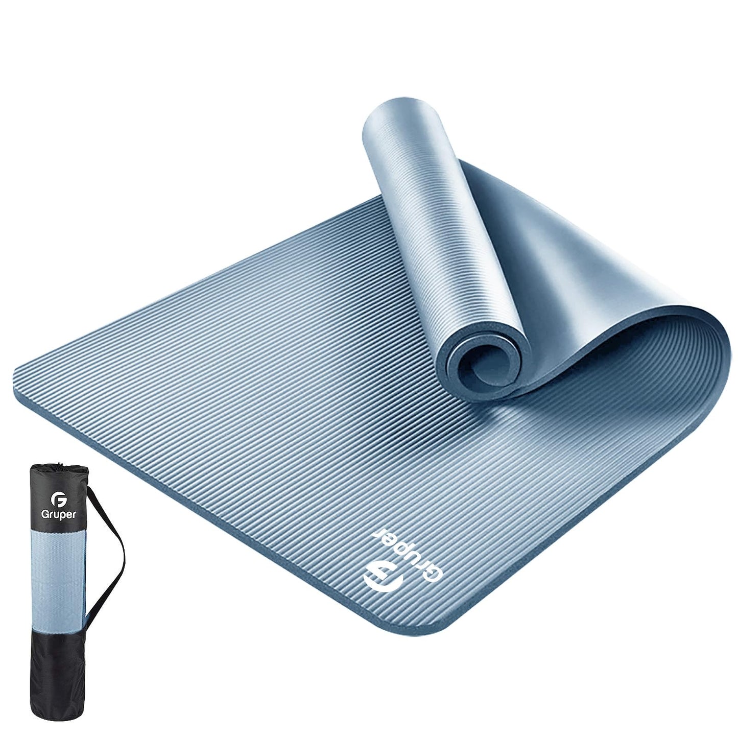 Yoga Mat Non Slip NBR Thick Yoga Mat, 72"L x 32"/24"W x 0.6"/0.4"TH (185cm x 80cm/61cm x 15mm/10mm), Anti-Tear Exercise Mat with Carrying Strap and Bag, Workout Mats for Yoga, Pilates, Floor Exercises