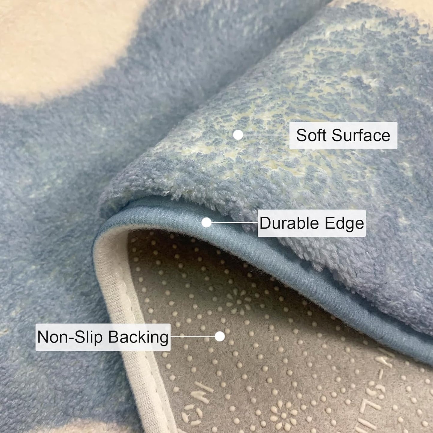 USTIDE 5 x7 Blue Sky White Cloud Area Rug Super Soft Fluffy Wool Rug Kids Rug Non Slip Carpet Floor Mat for Living Room Bedroom Children Room Nursery