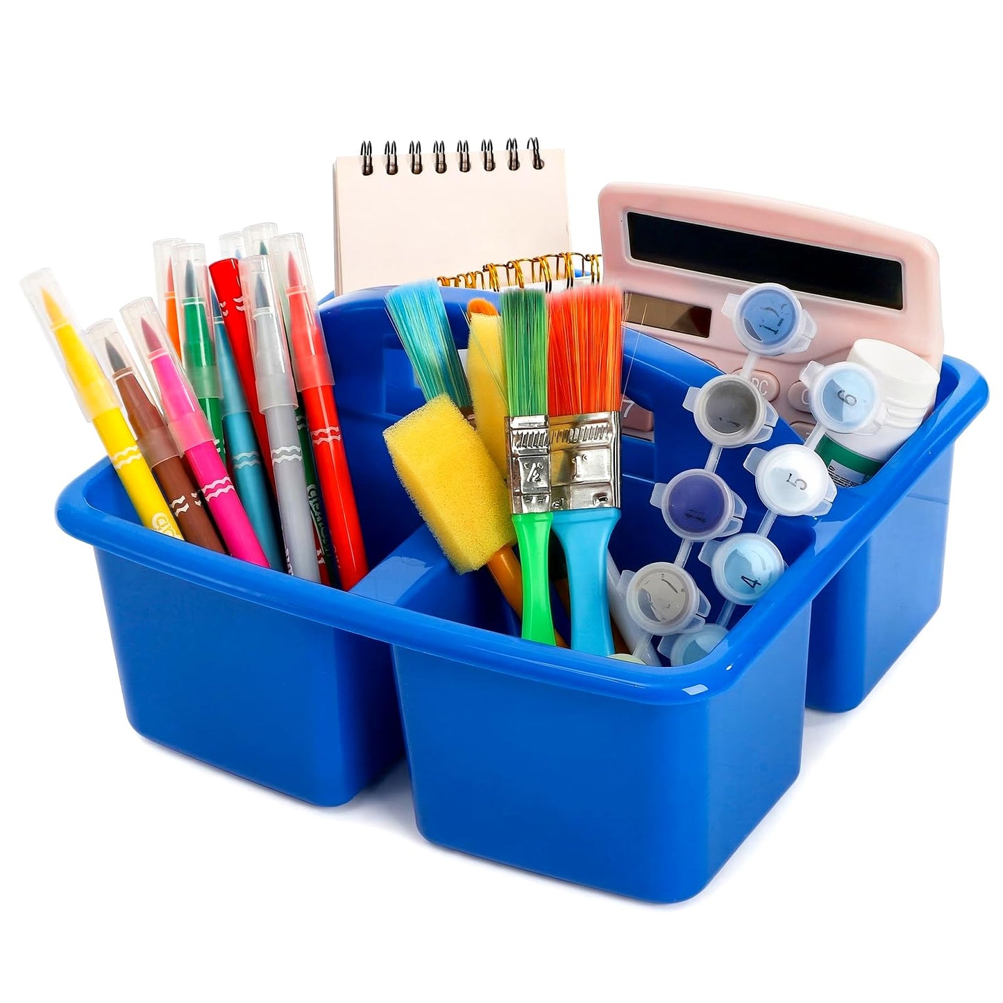 TOPZEA 3 Pack Classroom Caddy, 3 Compartments Plastic Teacher Classroom Supplies Organizer with Handle Small Portable Table Caddy for School & Art Supply, Crafts, Pencil, Office Desk Organization