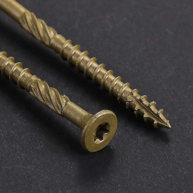 Wensilon #8 * 1" Deck Screws, (560pcs) 2 lbs.Exterior Wood Screws, Rust Resistant epoxy Coated, Bronze, T20 Star Bit