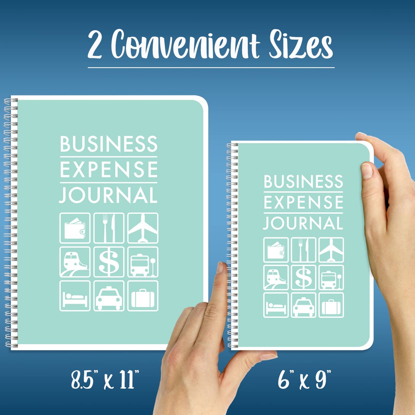 BookFactory Business Expense Log Book Expense Tracking Ledger Logbook Journal Receipt Organizer 100 Pages 8.5''x11'' Wire-O (Made in USA)