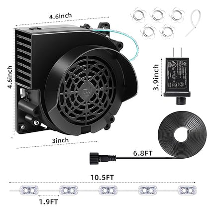 Inflatable Replacement Fan Blower - 12V 1.0A Blower with 12V 1.5A Adapter and 5 LED Lights for Halloween Party Yard Garden Lawn Decorations