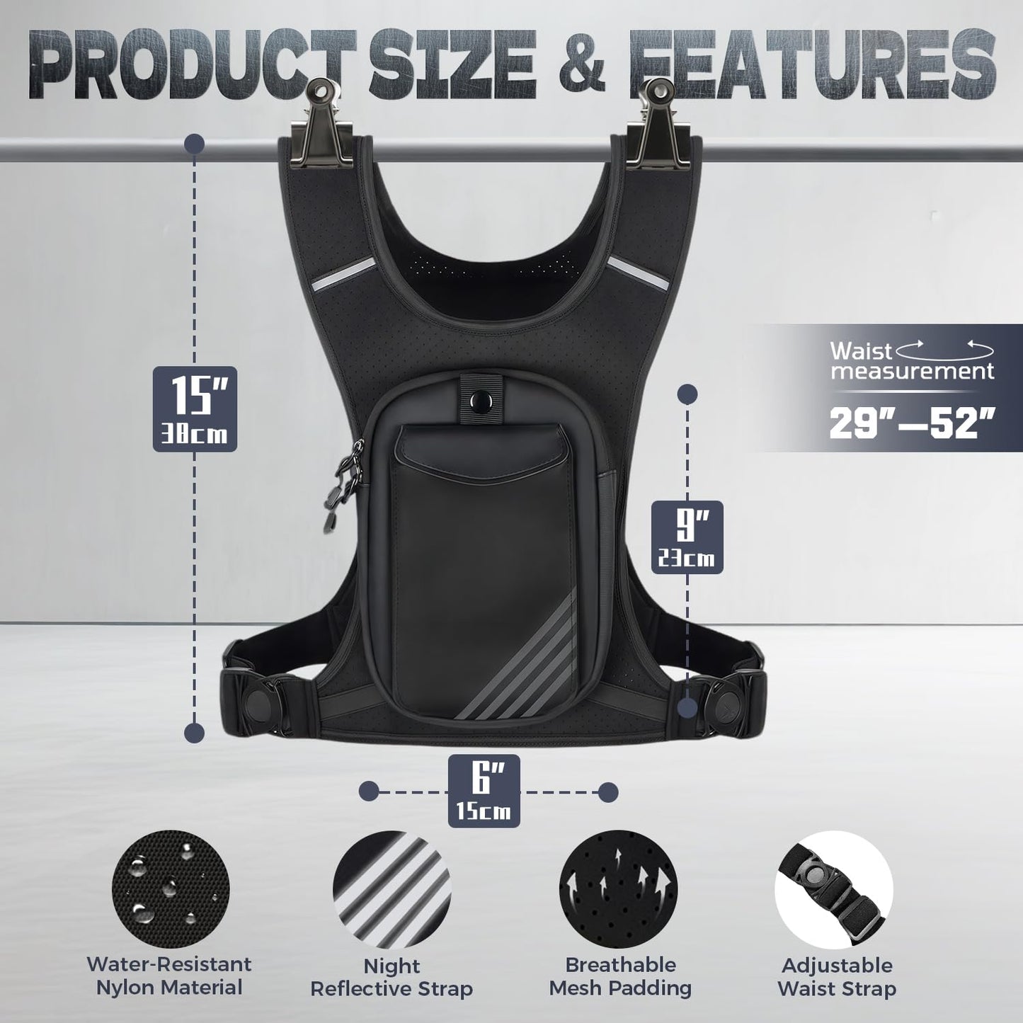Running Hydration Vest Backpack with 800 ML Water Bladder, Minimalist Running Vest for Women Men with Phone Holder, Extra Storage for Hiking Cycling Marathon (Full_Black, One Size fits All)