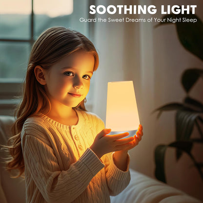 Auxmir LED Night Light Bedside Lamp Touch and Remote Control Dimmable Tabletop 13 RGB Colors Changing 5 Brightness Adjustable Rechargeable Portable Lamp for Baby Kids Nursery Bedroom Bathroom Camping