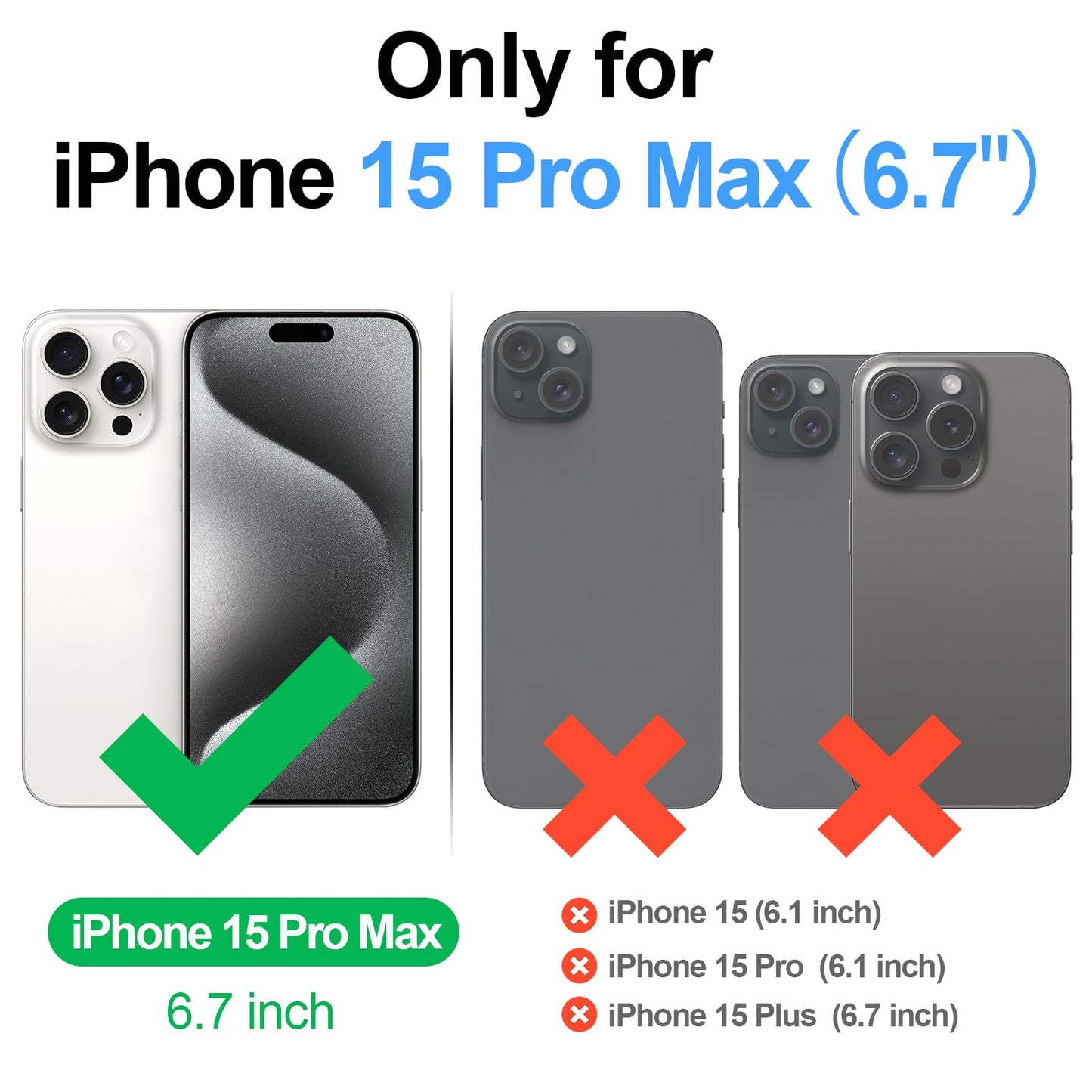 SkyEagle Compatible with Magsafe 2 in 1 Detachable iPhone 15 Pro Max Wallet Case with Card Holder,Women Men Magnetic PU Leather RFID Blocking Flip Kickstand Credit Slots for Apple 15 Pro Max,Brown