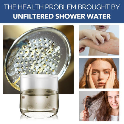 Filtered Shower Head with 5 Modes, HOPOPRO High Pressure Showerhead with Filter, 2-In-1 Fixed Showerhead Filter for Hard Water, Remove 99% Chlorine, Improves Skin Hair Condition (4 Inch Matte Black)