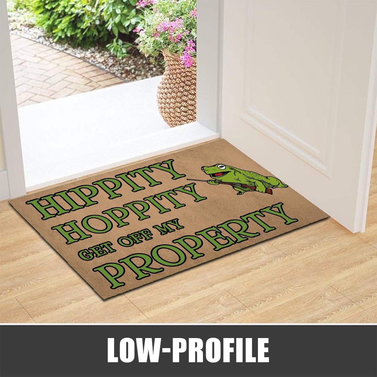 MELODADDY Funny Welcome Doormat Front Porch Decor Rugs with Rubber Back 30"(L) x 18"(W) Personalized Mat for Entrance Outside Monogram Mats