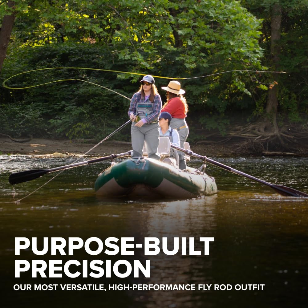 Orvis Clearwater Fly Rod Outfit - Fishing Rod and Reel Combo with Black Chrome Blank, Ceramic Guides, Durable Reel Seat, and Rod Tube - 8'6 5Wt 4pc