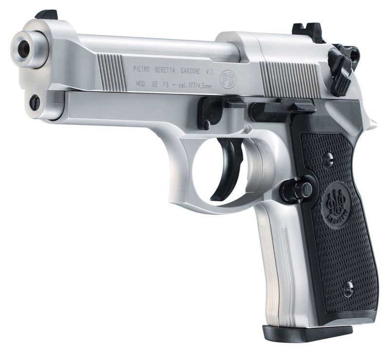 Beretta M 92 FS All Metal .177 Caliber Pellet Gun Air Pistol, Nickel/Black