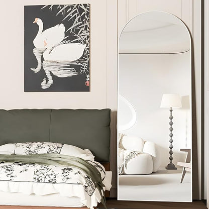 Full Length Mirror 56"x16" Arch Floor Mirror with Stand Arched Mirrors Full Body Mirror Silver Standing Hanging or Leaning Against Wall for Bedroom Entry