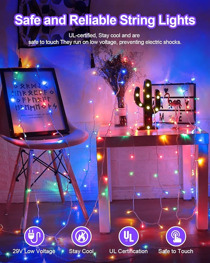 125FT 360 LED Christmas Lights, Plug in Christmas String Lights Connectable, Timer & Memory, Waterproof Twinkle Tree Light for Indoor Outdoor Patio Yard Holiday Decoration, Multicolor