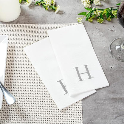 Luxenap 15.8 X 7.9 Inch Linen-Feel Guest Towels, 2000 Lettered Hand Towels