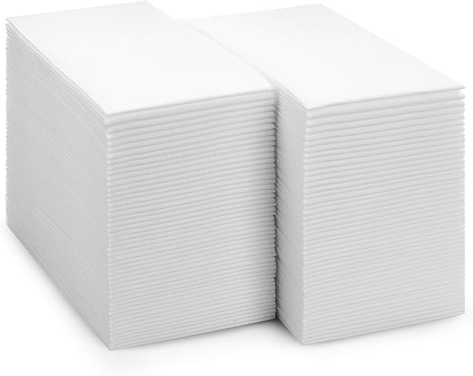 100-Pack BloominGoods Disposable Bathroom Napkins | Linen-Feel Guest Towels |