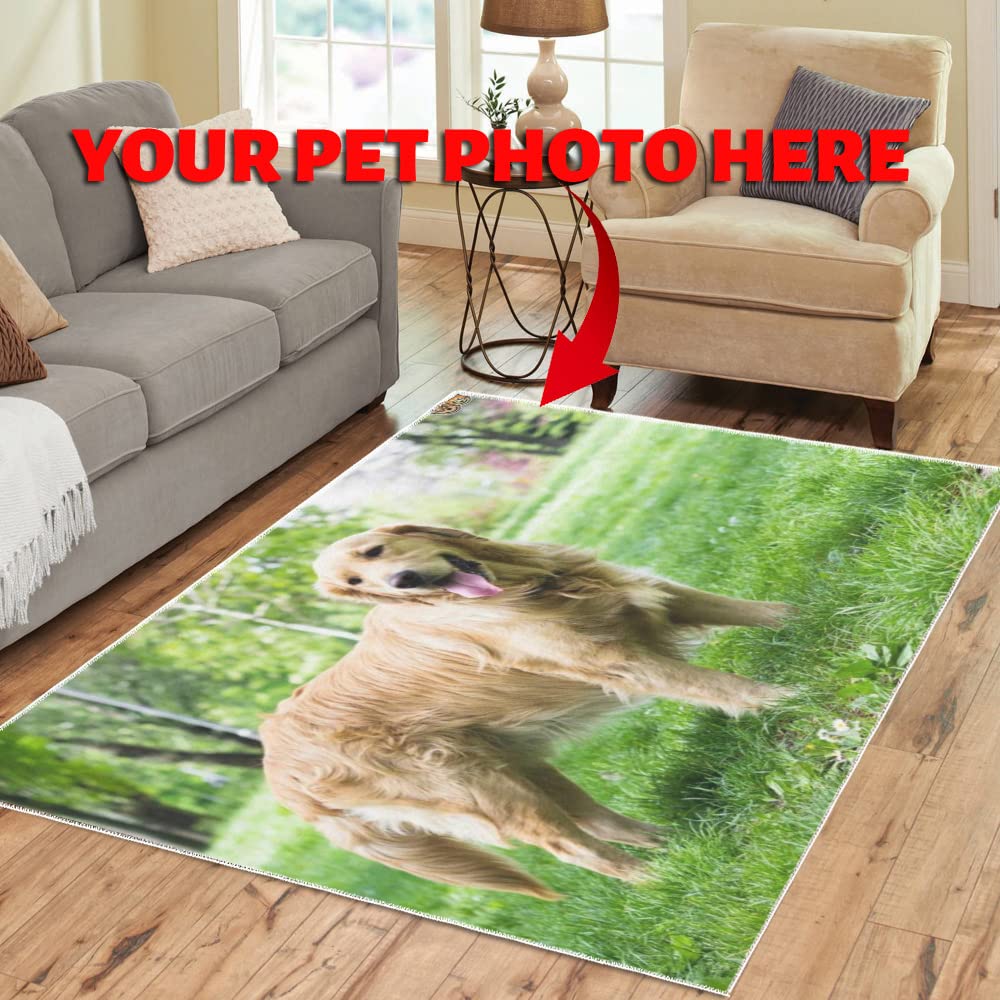 Made in USA-Floor Rugs Mat Custom Add Your Own Logo/Text/Photo Here Modern Carpet for Home Garden Office Decoration Area Rug(31x20inch, 84x60inch)