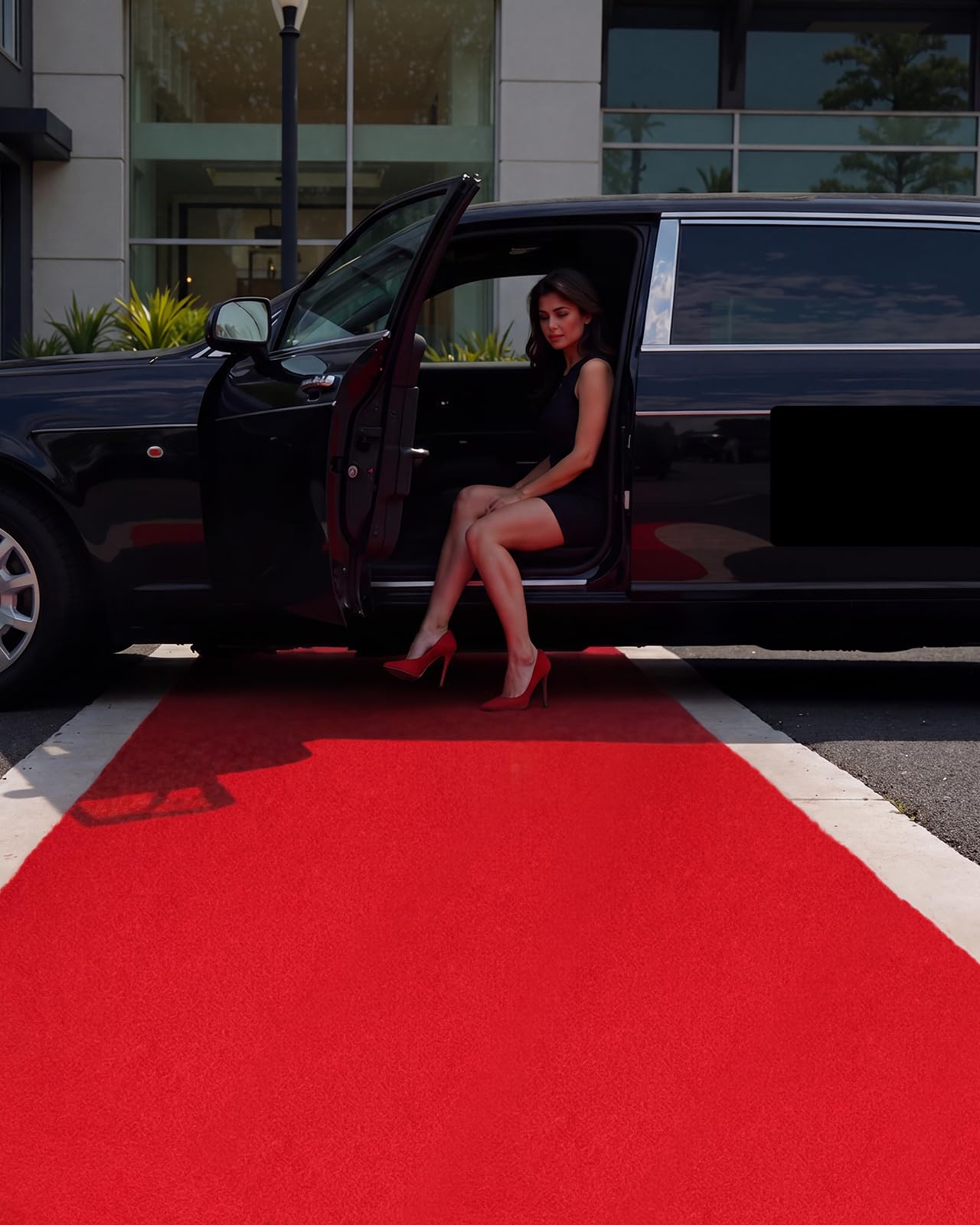 tixpol Red Carpet Runner 4x20 ft, Heavy Duty 450 GSM Thick Wedding Aisle Runner, No Tape Needed Event Red Carpet, Floor Runner for Ceremony, Hollywood, Grand Opening, Awards Night Entrance