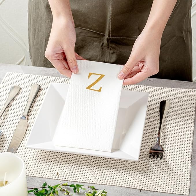 Luxenap 15.8 X 7.9 Inch Linen-Feel Guest Towels, 2000 Lettered Hand Towels