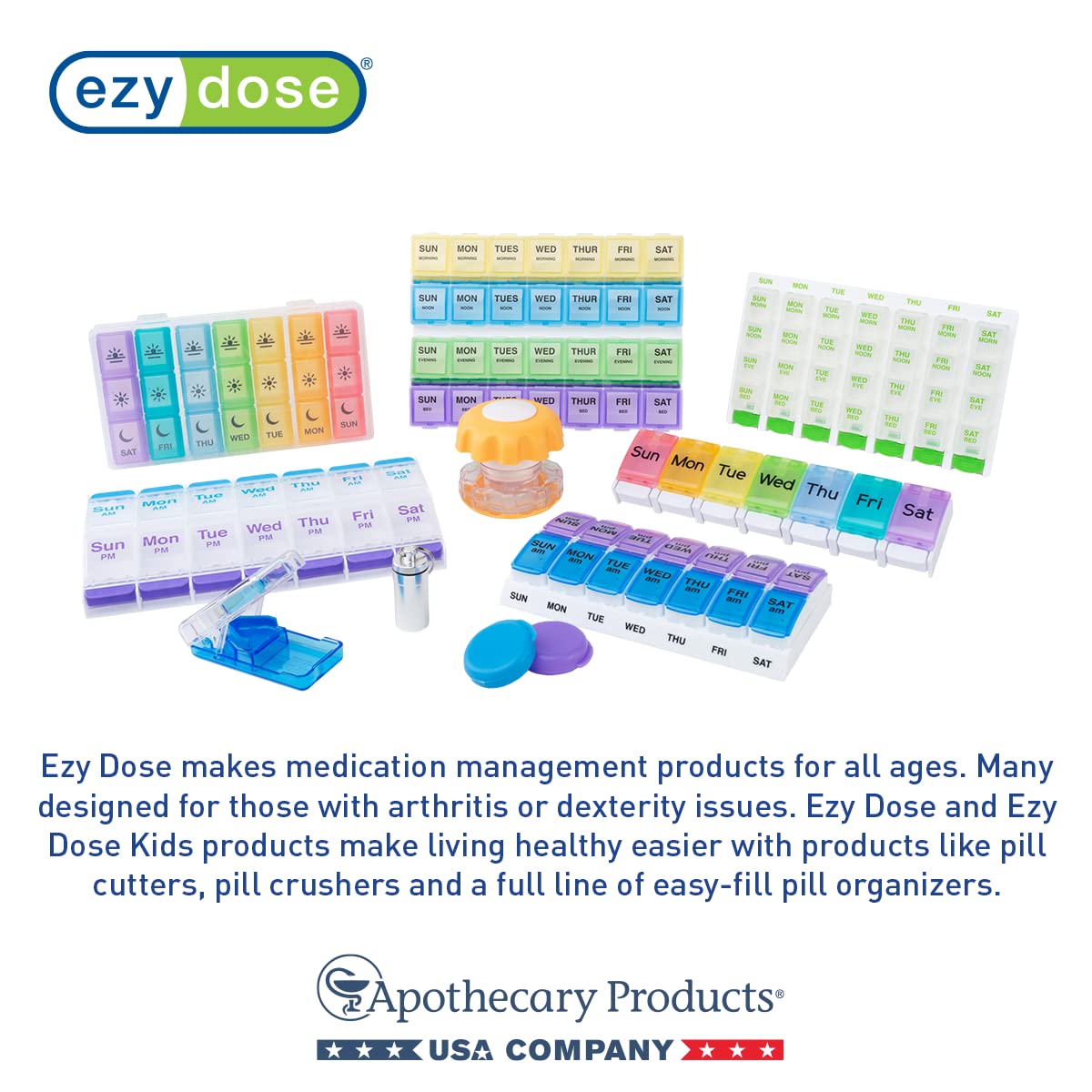 EZY DOSE Mini Vitamin Organizer, Multi Compartments, Portable and Compact Design, Easy Access Sliding Pill Dispenser, Supplement Organizer with Anti-Mix Design, Travel Friendly, Large, Black and Cream