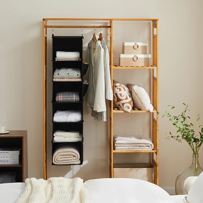 YOUDENOVA Hanging Closet Organizers and Storage, 6-Shelf Hanging Closet Shelves