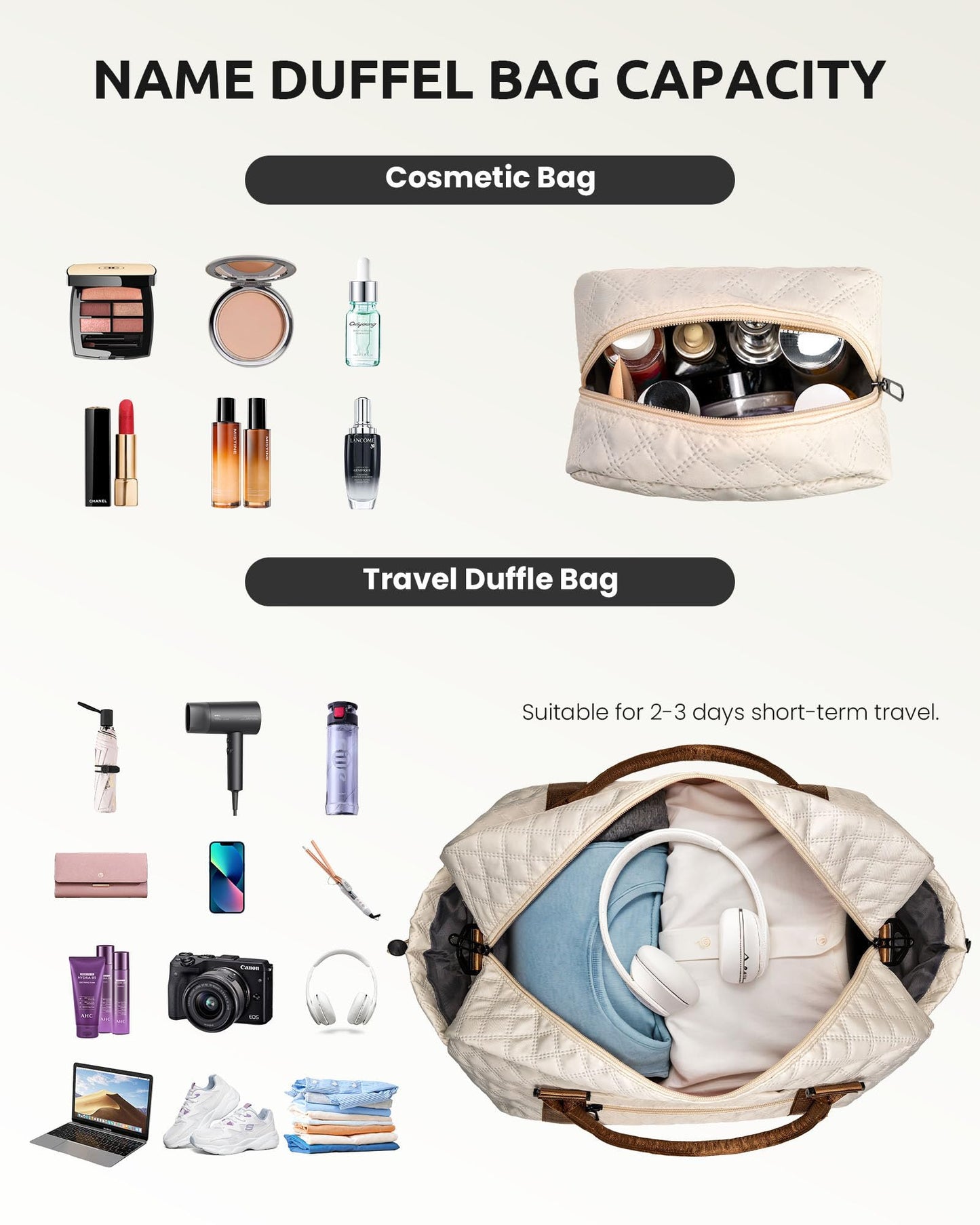 Vogewood Mom Gifts-Women Birthday Gifts-Graduation Gifts for Teenage Girls-Personalized Duffle Bag with Shoe Compartment, Kids Overnight Bag,Travel Weekend Bag, Gift for Women Friend Niece (Letter A)