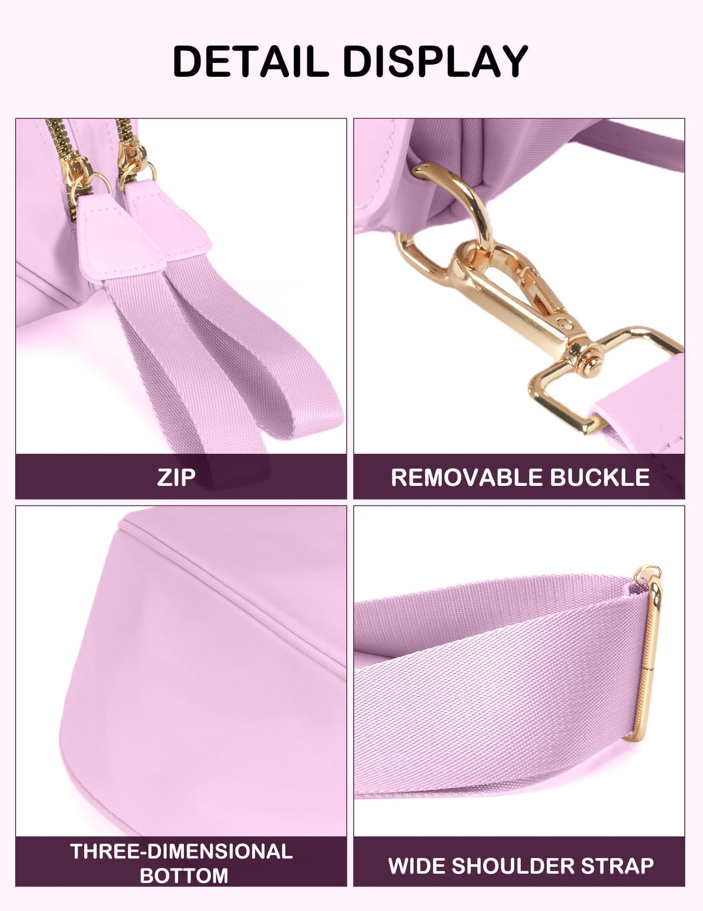 Spacious Nylon Crossbody Bag Bum Bag Handbags Wallets Purses Trendy Shoulder Bag for Women
