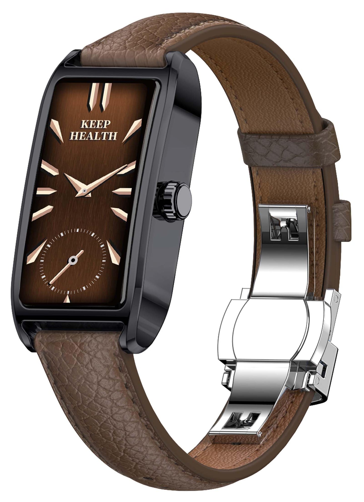 Amoled Laies Smart Watch for Women Smartwatch with Leather Strap Heart Rate Stress Sleep Monitor 12 Sports Modes Fitness Tracker Watch Notifications Music & Camera Control Waterproof iOS Android