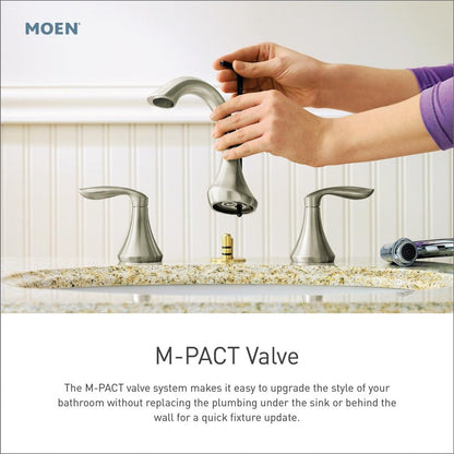 Moen Brantford Chrome Two-Handle High Arc Widespread Bathroom Sink Faucet for 3-Hole Setups with Valve Included, TV6620