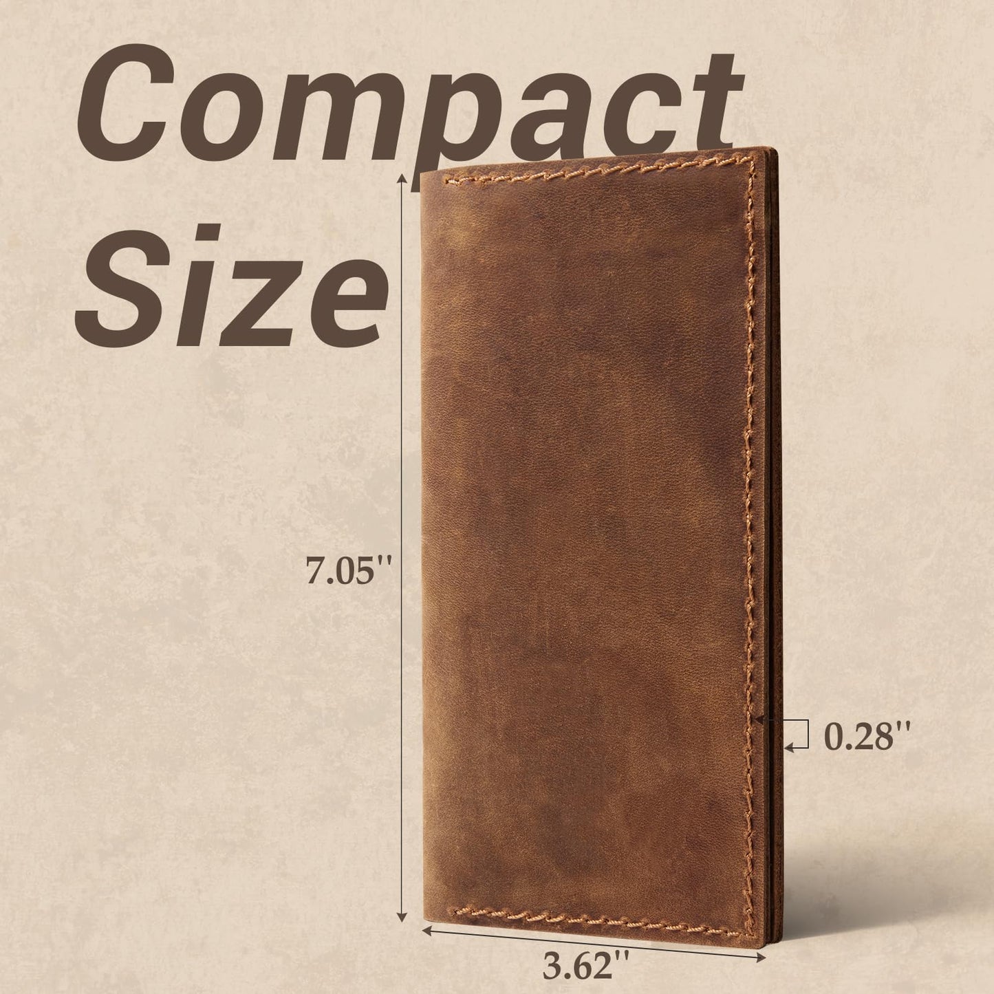 CoBak Genuine Leather Checkbook Cover – RFID Blocking, Luxury Handcrafted Design, Slim & Durable Organizer for Personal & Business Checks.Genuine Leather Brown