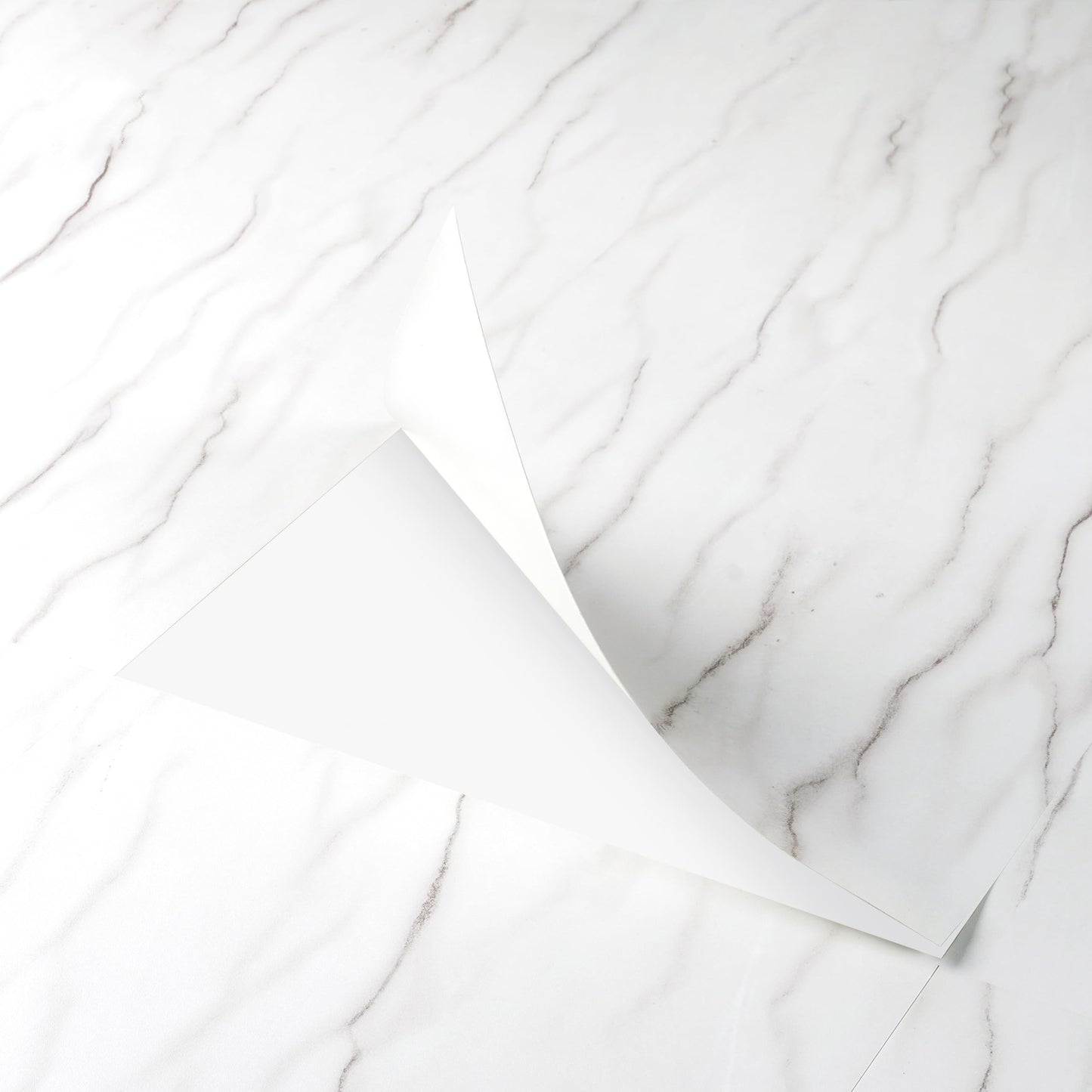 FunStick 12"x24" 15 Pcs White Marble Vinyl Flooring Peel and Stick Floor Tile Waterproof Removable Peel and Stick Flooring for Bathroom Stick on Floor Tiles for Kitchen Bedroom Laminate Sheets Walls
