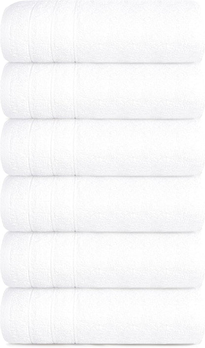 Tens Towels Pack of 6 Hand Towels, 100% Cotton, Lighter Weight, Quick to Dry