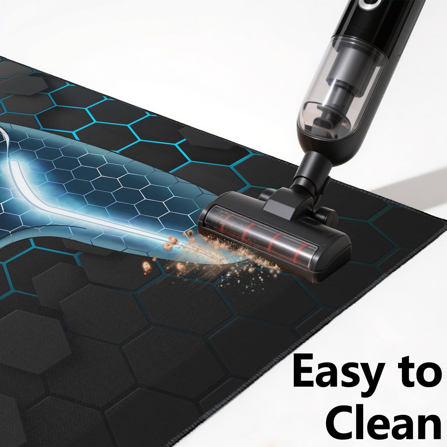 Vesocro Gamer Rug for Room,3x5 ft Non-Slip Blue Gaming Rugs for Bedroom Living Room and Game Space Decor