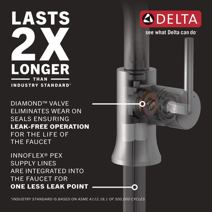 Delta Faucet Cassidy Pull Out Kitchen Faucet, Polished Nickel Kitchen Sink Faucet, Kitchen Faucet with Pull Out Sprayer, Magnetic Docking Spray Head, Polished Nickel 4197-PN-DST