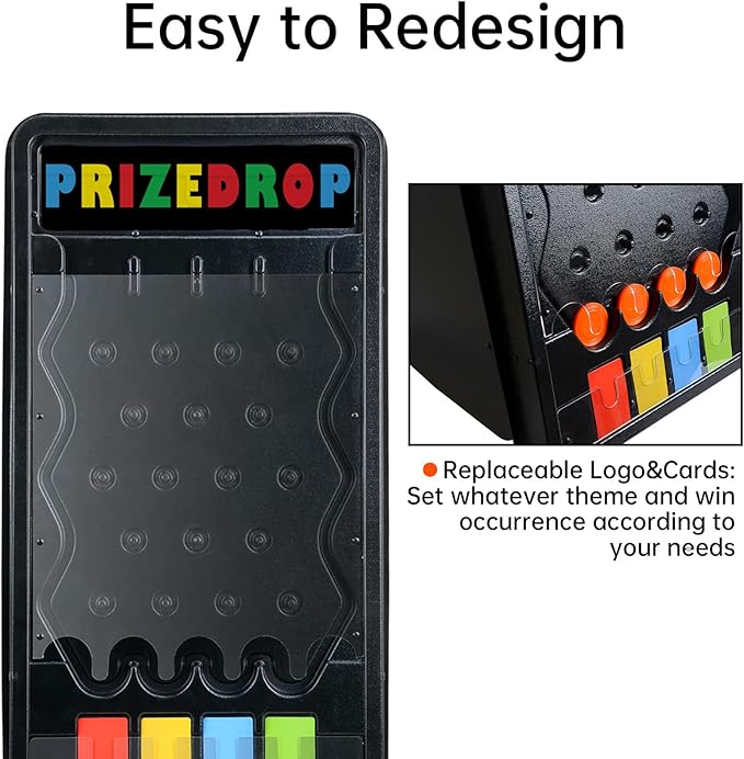 iElyiEsy Mini Tabletop Plinko Board Game -4slots Prize Drop Board with 8 Customizable Pucks – Foldable Prize Drop Game for Family Gatherings Classroom and Carnival-Style Events (25x14 Prize Drop)