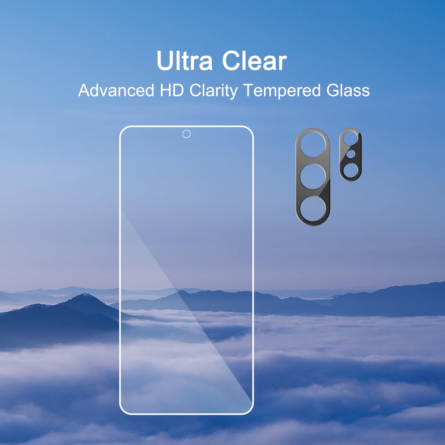 Ailun Glass Screen Protector for Galaxy S26 Ultra [6.9 Inch] 3Pack + 2Pack Camera Lens Tempered Glass Fingerprint Unlock 0.25mm Ultra Clear Anti-Scratch Case Friendly [Not For S26/S26 Plus]