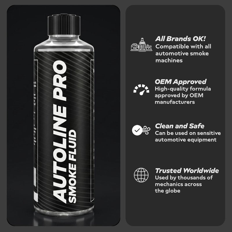 AutoLine Pro Automotive Best Ranked Clean & High-Density Smoke Fluid Solution for Smoke Machines (EVAP, Vacuum, and More) [Not for Ventus]