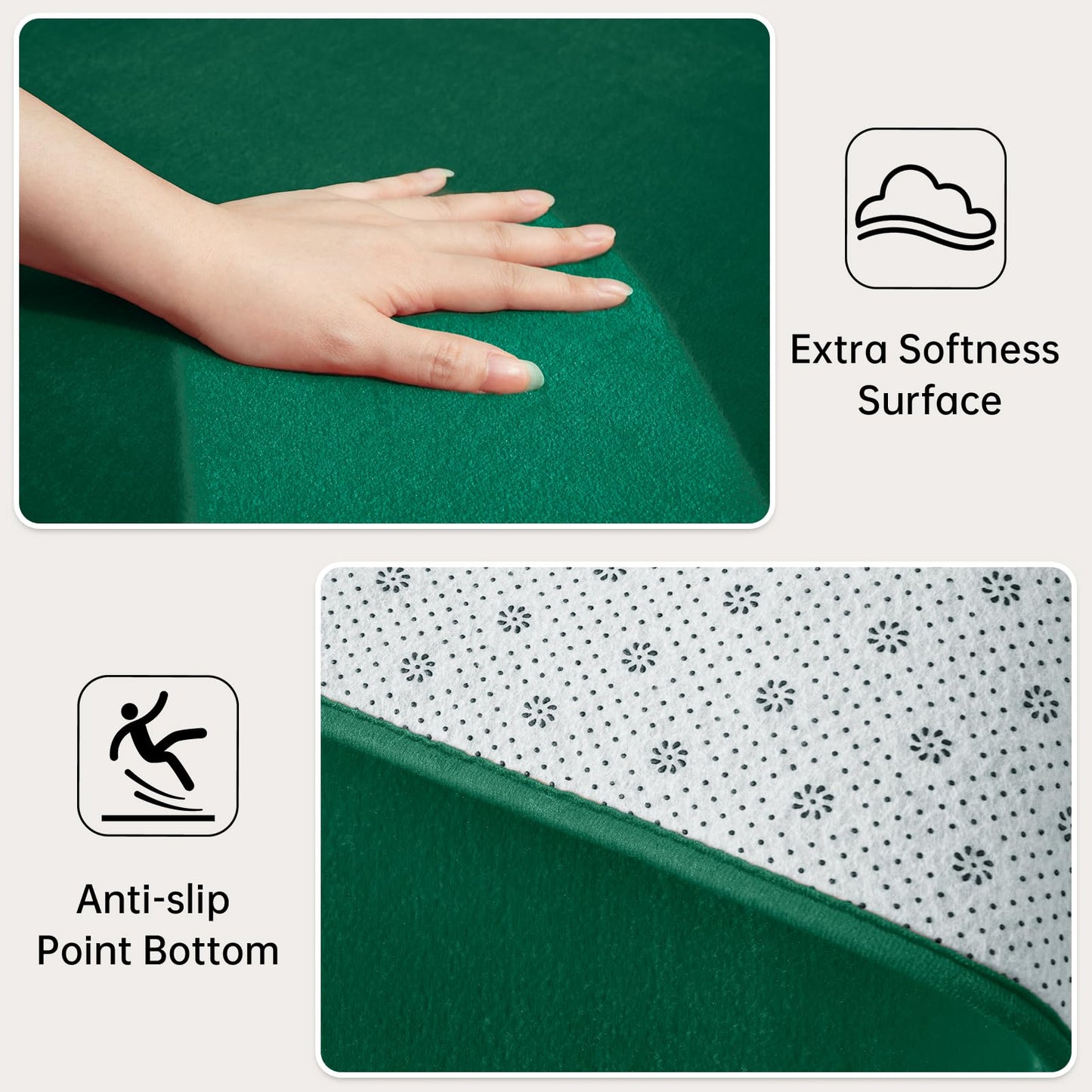 Andecor Shag Living Room Area Rug, 6x9 Green Washable Fuzzy Bedroom Rugs, Soft Fluffy Indoor Carpets for Dorm Boys Girls Kids Room Nursery Home Decorations