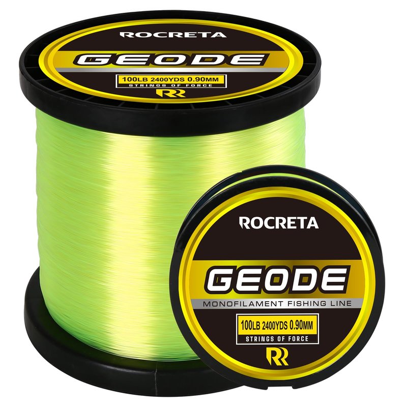 ROCRETA Geode Monofilament Fishing Line - Premium Resistant Nylon Mono Fishing Line 3-100lb - Superior Freshwater & Saltwater Mono Leader Materials 500/1200/2400yds