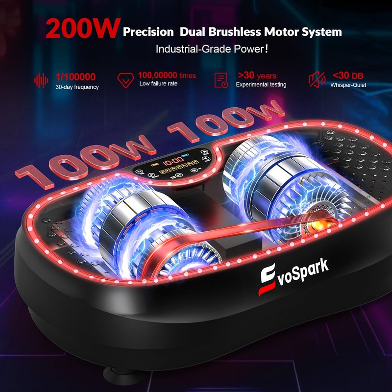 3D Plus Vibration Plate Exercise Machine, Full Body Vibrating Platform for Strength Toning & Fat Loss with 199 Adjustable Speeds, Atmosphere Lights, Shaker Workout Equipment for Women Men Home Gym