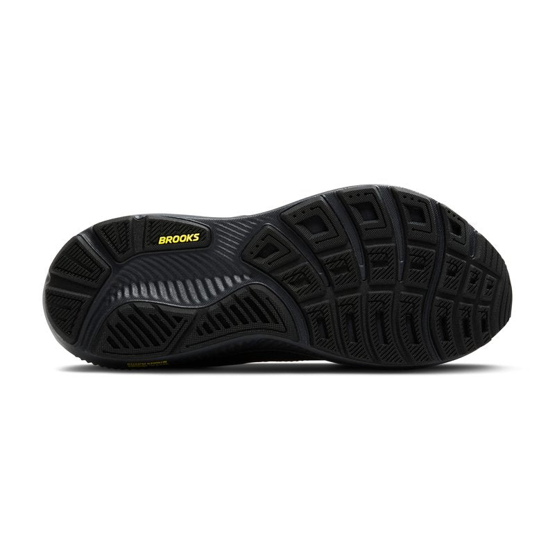 Brooks Men’s Ghost 17 Neutral Running Shoe - Ebony/Black/Yellow - 13 Medium