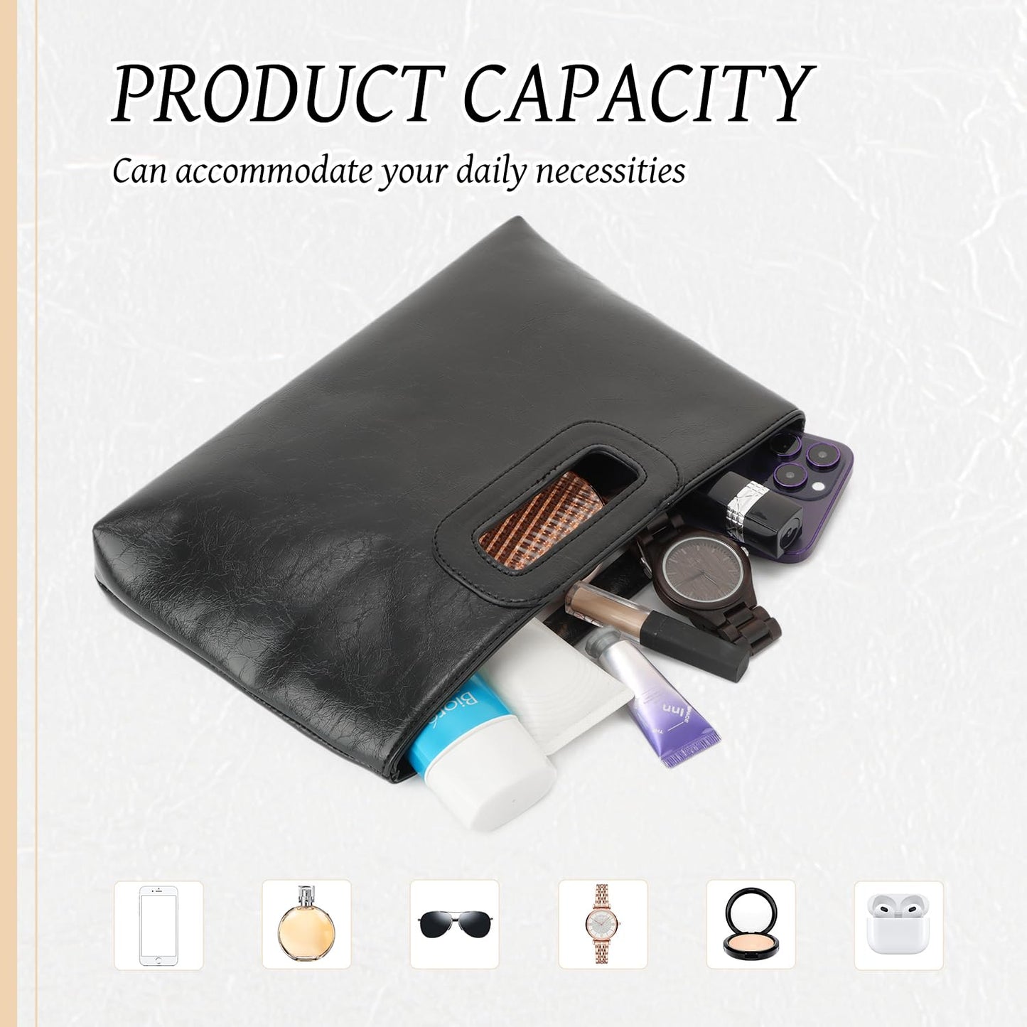 Freie Liebe Clutch Purses for Women PU Leather Evening Clutch Bag Fashion Handbags for Wedding, Cocktail, Prom with Chain