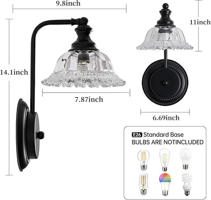Black Wall Sconces 1 Light Wall Sconce Lights for Living Room