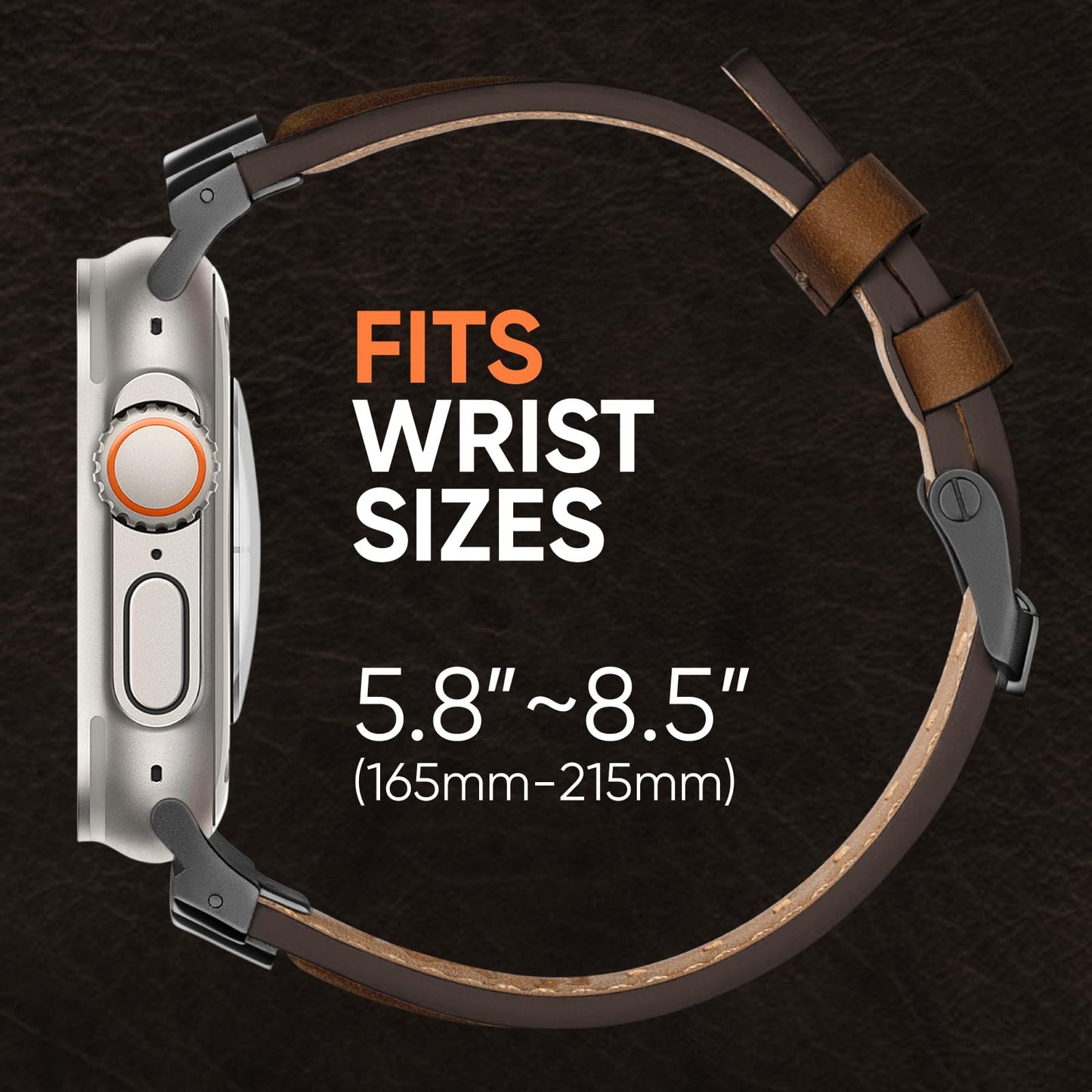 Suitisbest Leather Bands Compatible for Apple Watch Ultra Band 49mm 46mm 45mm 44mm 42mm, Genuine Leather Replacement Strap for iWatch Series 11 10 9 8 7 6 5 4 3 2 1, SE 3 2 1, Ultra 3 2 1