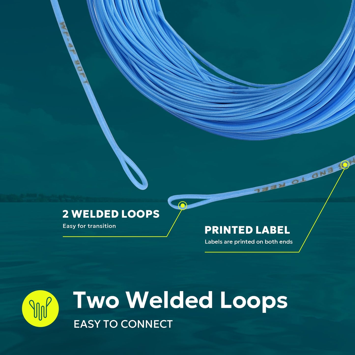 SF Fly Fishing Line with Welded Loop Weight Forward Floating Fly Line WF7F 90FT