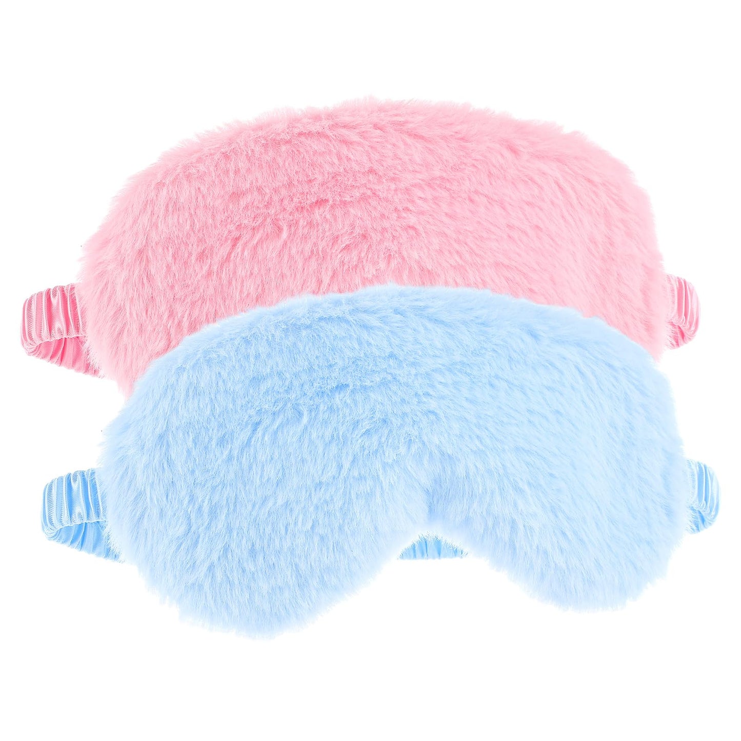 2 Pack Plush Sleeping Eye Mask Soft Plush Eye Mask Fuffy Eye Cover Comfortable Sleep Mask Blindfold Rainbow Faux Fur Eye Shade for Women, Men and Kids Travel Nap Sleeping 565488_2_3pL1H9vJ3