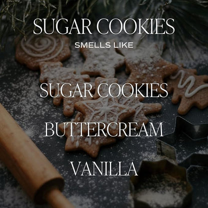Sweet Water Decor Sugar Cookies Scented Candle - Sugar Cookies, Vanilla, and Buttercream Scented Christmas Candles and Decor for Home - 9oz. Clear Jar Soy Candle, Made in The USA