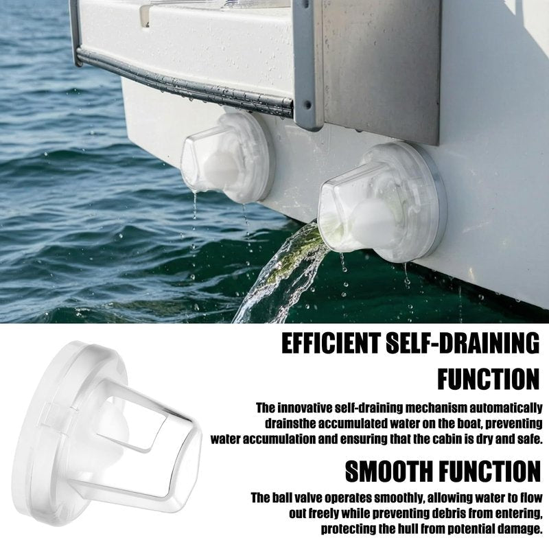 Geelin 2 Pcs Boat Scupper Plugs Fits 3/4" to 1-1/2" Marine Drain Holes Self-bailing Ball Scupper Valve Replacement Boats Deck Hardware Accessories Marine Compatible with Most Boat Models