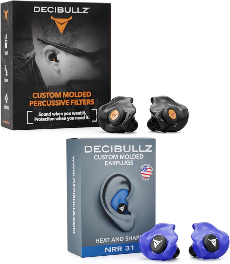 Decibullz Moldable Earplugs for Hunting & Shooting - Custom Fit, 31dB NRR, Comfortable Hearing Protection