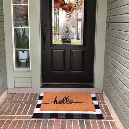 KaHouen Buffalo Check Rug,Buffalo Plaid Rugs 23.6''x35.4'', Check Plaid Area Rugs for Layered Door Mats/Kitchen/Bathroom/Laundry Room (Black and White Plaid Rug)